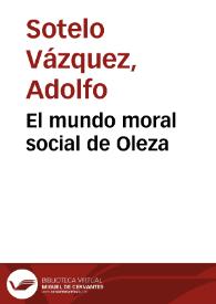 El mundo moral social de Oleza