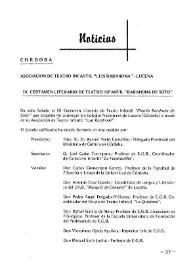 Boletín Iberoamericano de Teatro para la Infancia y la Juventud, núm. 17 (abril-junio 1980). Noticias