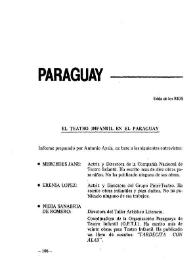 Informe de Paraguay. El teatro infantil en el Paraguay