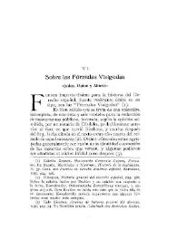 Sobre las Fórmulas Visigodas. 'Judas, Datan y Abirón'