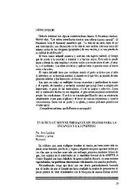 En busca de nuevas formas de teatro para la infancia y la Juventud