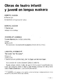 Obras de teatro infantil y juvenil en lengua euskera