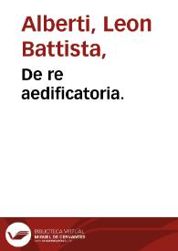 De re aedificatoria.