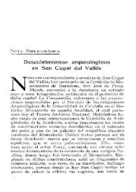 Descubrimientos arqueológicos en San Cugat del Vallés