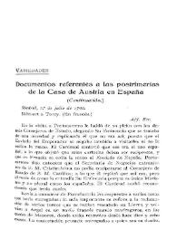 Documentos referentes a las postrimerías de la Casa de Austria en España [1700]. (Continuación)