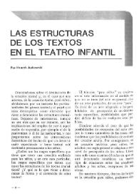 Las estructuras de los textos en el teatro infantil