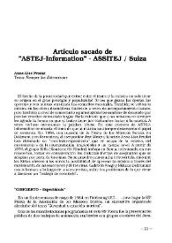Artículo sacado de 'ASTEJ-Información'- ASSITEJ-Suiza