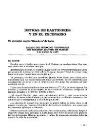 Detrás de bastidores y en el escenario : Un encuentro con los 'Hacedores' de Teatro