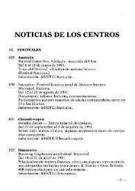 Boletín Iberoamericano de Teatro para la Infancia y la Juventud, núm. 51 (mayo-agosto 1991). Noticias de los centros