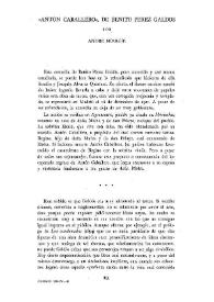 'Antón Caballero', de Benito Pérez Galdós
