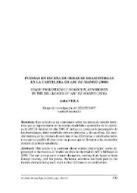 Puestas en escena de obras de dramaturgas en la cartelera de ABC de Madrid (2000)