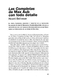 'Las Completas' de Max Aub con todo detalle