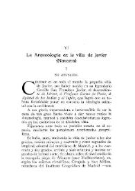 La arqueología en la villa de Javier (Navarra)