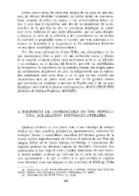 A próposito de 'Approaches to the novel' : Una aclaración histórico-literaria