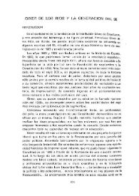 Giner de los Ríos y la Generación del 98