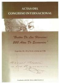 Actas del Congreso Internacional Bretón de los Herreros : 200 años de escenarios : Logroño, 14, 15 y 16 de octubre de 1996
