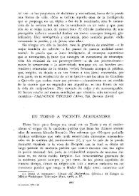 En torno a Vicente Aleixandre