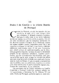 Pedro I de Castilla y la infanta Beatriz de Portugal