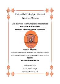 Impacto de la participación comunitaria en la gestión de las escuelas interculturales del municipio de Yamaranguila durante el año 2008