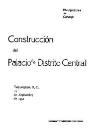 Construcción del Palacio del Distrito Central