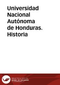 Universidad Nacional Autónoma de Honduras. Historia