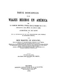 Breve descripcion de los viajes hechos en América por la Comisión Científica enviada por el Gobierno de S.M. durante los años 1862 a 1866:...