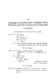 Catálogo de las Monedas y Medallas de la Biblioteca de San Lorenzo de El Escorial [V] (Conclusión)