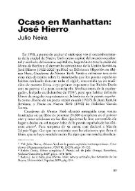 Ocaso en Manhattan: José Hierro