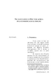 Tre Osservazioni su 'Diez tesis acerca de la coherencia en el derecho'