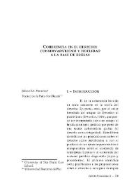 Coherencia en el derecho: conservadurismo y fidelidad a la base de reglas