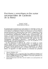 Escritura y reescritura en los autos sacramentales de Calderón de la Barca
