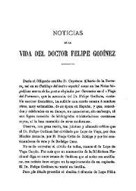 Noticias de la vida del doctor Felipe Godínez