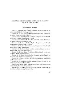 Académicos correspondientes nombrados en la sesión del 28 de junio de 1976