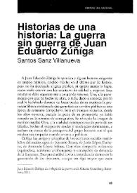 Historias de una historia : La guerra sin guerra de Juan Eduardo Zúñiga