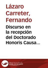 Discurso en la recepción del Doctorado Honoris Causa por la Universidad de Valladolid (1993)