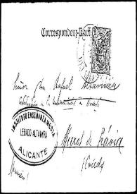 Tarjeta postal de R. S. a Rafael Altamira. Gmunden (Austria), agosto de 190-?