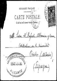 Tarjeta postal de Georges Desdevises du Dezert a Rafael Altamira. 17 de abril de 1901