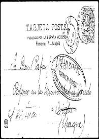 Tarjeta postal de José Lázaro Galdiano a Rafael Altamira. [1902?]