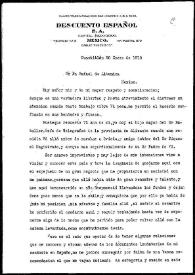 Carta de Alfredo Bataller a Rafael Altamira. Cuautitlán, 20 de enero de 1910