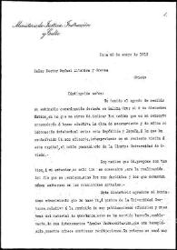 Carta de Matías León a Rafael Altamira. Lima, 20 de enero de 1910