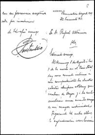 Carta de F. Constantino a Rafael Altamira. Buenos Aires, 6 de agosto de 1909