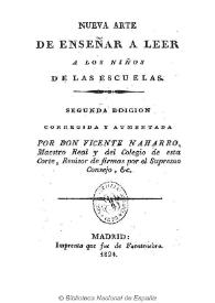 Nueva arte de enseñar a leer a los niños de las escuelas