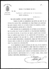 Carta de Hilario Teja a Rafael Altamira. Méjico, 9 de febrero de 1910
