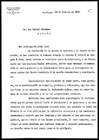 Carta de José Cabrera Díaz a Rafael Altamira. San Nicolás, 20 de febrero de 1910
