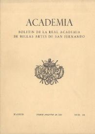 Boletín de la Real Academia de Bellas Artes de San Fernando, núm. 20. Primer semestre de 1965. Preliminares e índice