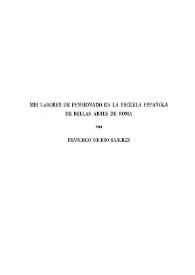 Mis labores de pensionado en la Escuela Española de Bellas Artes de Roma