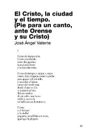 El Cristo, la ciudad y el tiempo. (Pie para un canto, ante Orense y su Cristo)