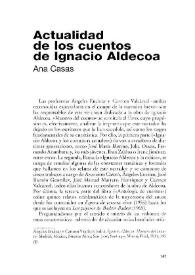 Actualidad de los cuentos de Ignacio Aldecoa