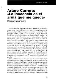 Arturo Carrera : 'La inocencia es el arma que me queda'