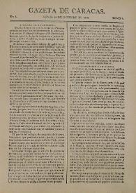 Gazeta de Caracas. Núm. 1, lunes 24 de octubre de 1808